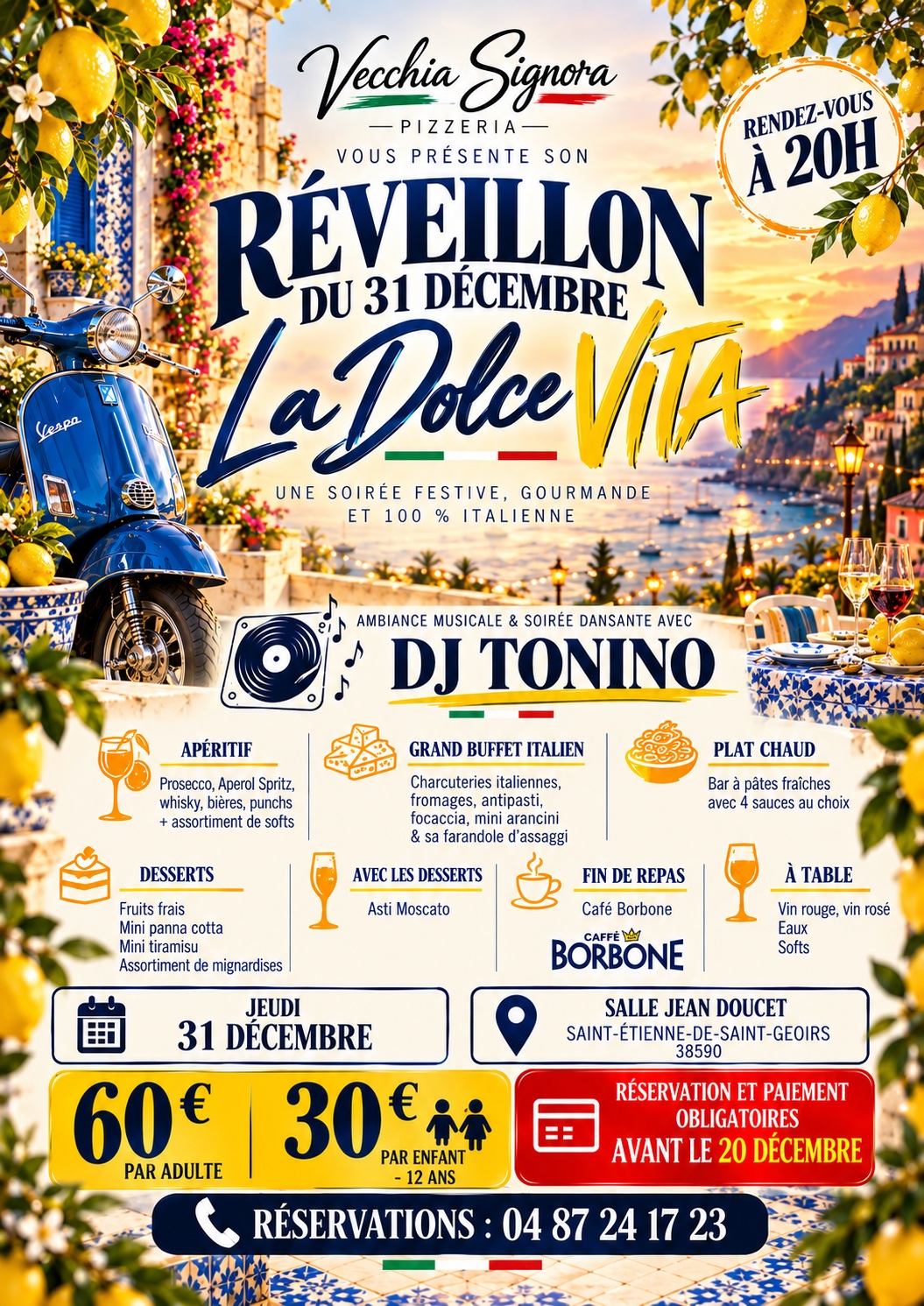Affiche du réveillon Dolce Vita